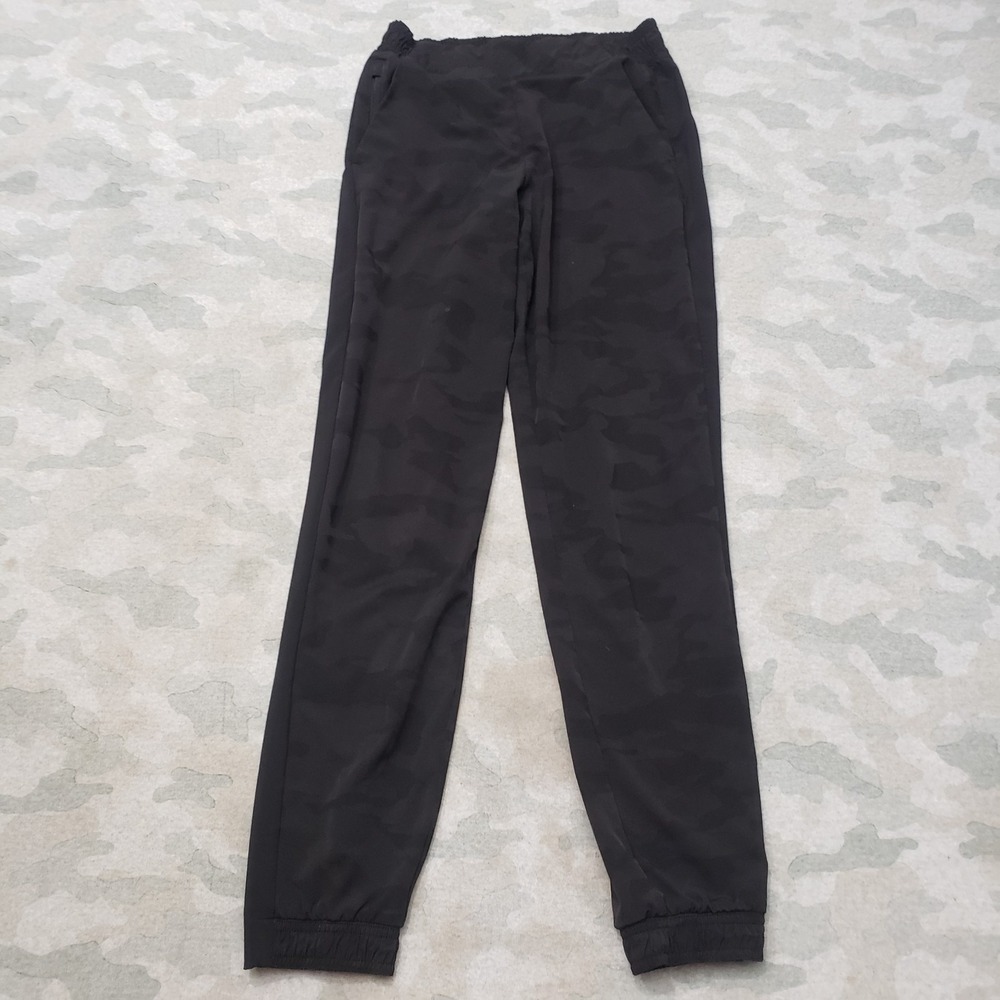 Athleta Joggers Pants Womens 0 Black Brooklyn Textured Camo Pockets‎ Gym Fitness